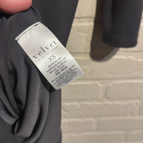 Velvet gray dress graham & Spencer Long Sleeve with Lace-Up Detail XS NEW - Picture 4 of 6